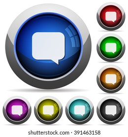 Set of round glossy message buttons. Arranged layer structure.