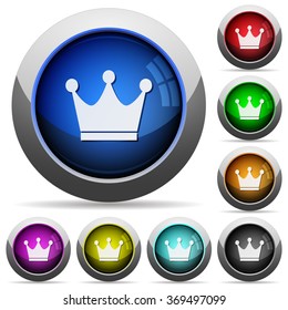 Set of round glossy premium services buttons. Arranged layer structure.