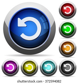 Set of round glossy Undo changes buttons. Arranged layer structure.