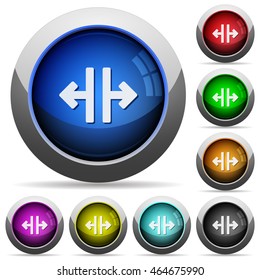 Set of round glossy vertical split buttons. Arranged layer structure.