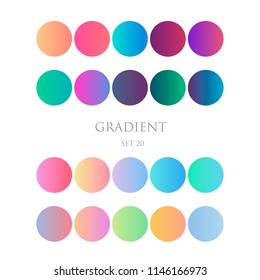  Set round gradient set with modern abstract backgrounds. Trendy soft color. Template with round gradient