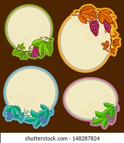 Set with round grape frames