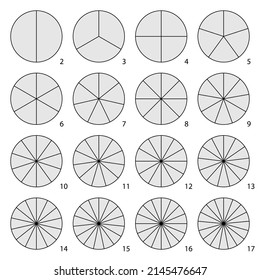 Conjunto de iconos redondos de gráficos circulares. Segmento de la colección de infografías de círculo