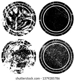 Set of round grunge stamps