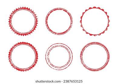 Set of round grunge stamps, isolated on white background. Stamp with texture in grunge style. Vector stock