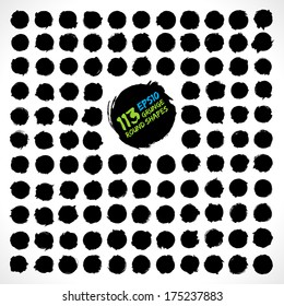 Set of round grunge vector shapes. Abstract background. Vector banners. Abstract shapes. Retro background. Vintage background. Design elements
