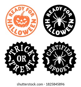 Set of round Halloween stamps