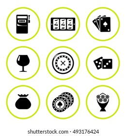 Set round icons of casino