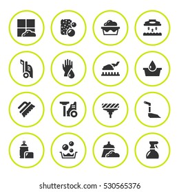 Set round icons of cleaning