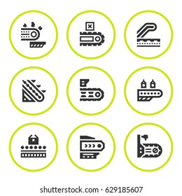 Set round icons of conveyor