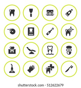 Set round icons of dental