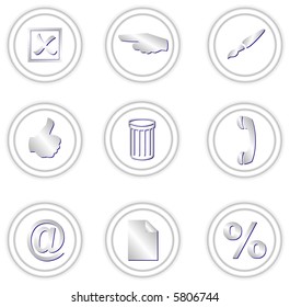 set of round icons for a design with the different symbols