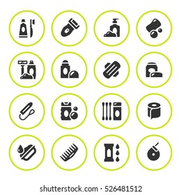 Set round icons of hygiene