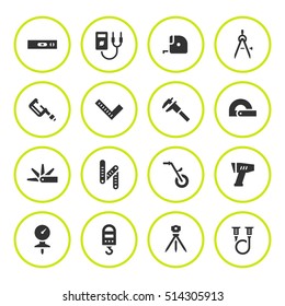 Set round icons of measuring tools