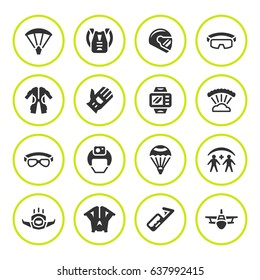 Set round icons of parachute