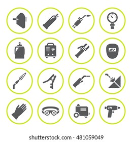 Set round icons of welding