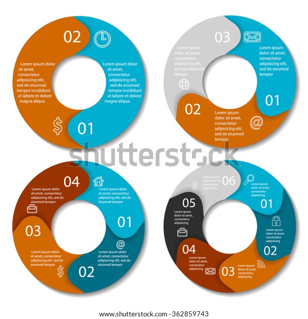 Set Round Infographic Diagram Circles 2 Stock Vector (Royalty Free ...