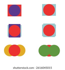Set of round Japanese flag icons in glossy and flat styles