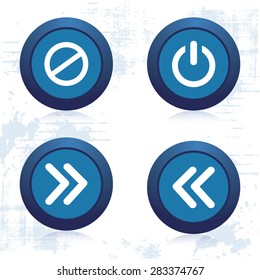 Set of round labels with web icons. Vector illustration