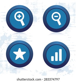 Set of round labels with web icons. Vector illustration