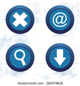 Set of round labels with web icons. Vector illustration