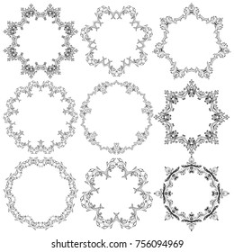 Set of round lace frames