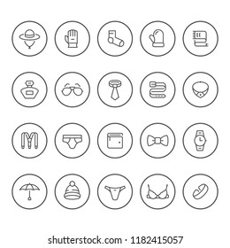 Set round line icons of accessories