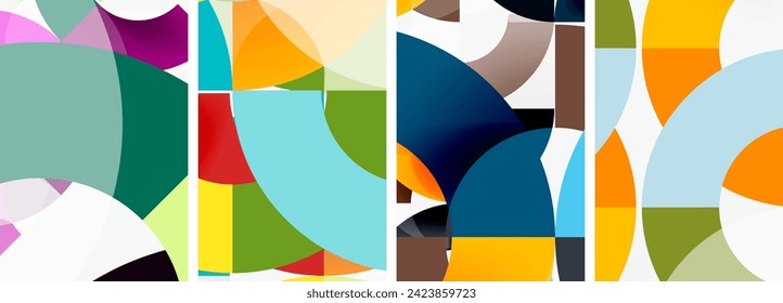 Set of round lines and circles poster backgrounds. Vector illustration For Wallpaper, Banner, Background, Card, Book Illustration, landing page