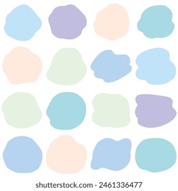 Set of round, loosely shaped frames, fluid shape