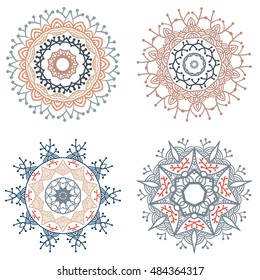 Set of round mandalas