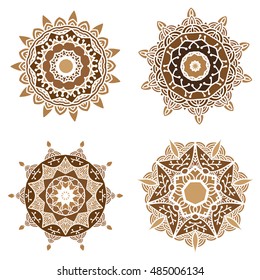 Set of round mandalas