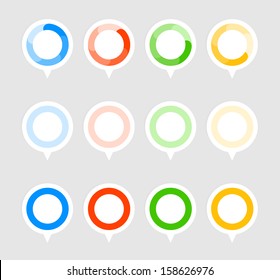 Set of round map pointers / Speech bubbles element