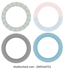 A set of round openwork templates for labels or price tags