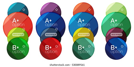 Set of round option diagram template for your data or info. Vector illustration - geometric shapes with options elements for business background, numbered banners, graphic website