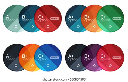 Set of round option diagram template for your data or info. Vector illustration - geometric shapes with options elements for business background, numbered banners, graphic website
