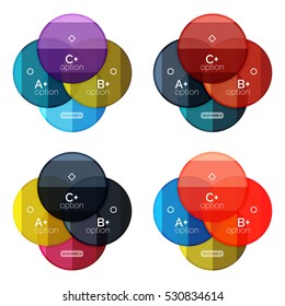 Set of round option diagram template for your data or info. Vector illustration - geometric shapes with options elements for business background, numbered banners, graphic website