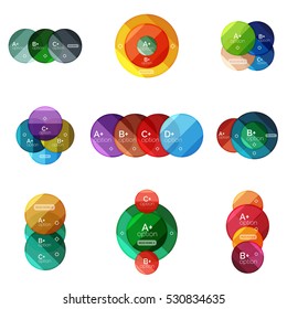 Set of round option diagram template for your data or info. Vector illustration - geometric shapes with options elements for business background, numbered banners, graphic website