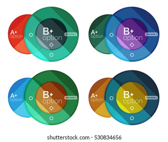 Set of round option diagram template for your data or info. Vector illustration - geometric shapes with options elements for business background, numbered banners, graphic website