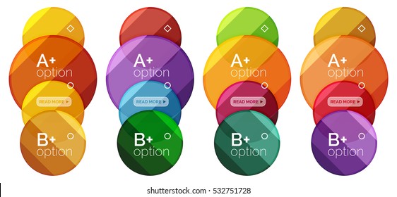 Set of round option diagram template for your data or info. Vector illustration - geometric shapes with options elements for business background, numbered banners, graphic website