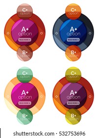 Set of round option diagram template for your data or info. Vector illustration - geometric shapes with options elements for business background, numbered banners, graphic website