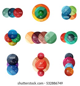 Set of round option diagram template for your data or info. Vector illustration - geometric shapes with options elements for business background, numbered banners, graphic website