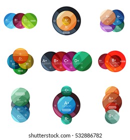 Set of round option diagram template for your data or info. Vector illustration - geometric shapes with options elements for business background, numbered banners, graphic website