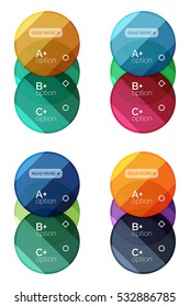 Set of round option diagram template for your data or info. Vector illustration - geometric shapes with options elements for business background, numbered banners, graphic website