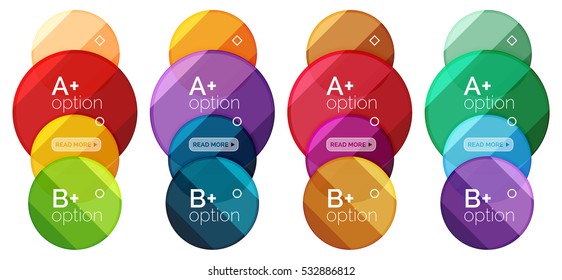 Set of round option diagram template for your data or info. Vector illustration - geometric shapes with options elements for business background, numbered banners, graphic website