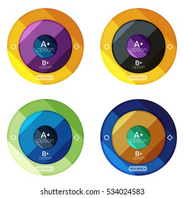 Set of round option diagram template for your data or info. Vector illustration - geometric shapes with options elements for business background, numbered banners, graphic website