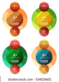 Set of round option diagram template for your data or info. Vector illustration - geometric shapes with options elements for business background, numbered banners, graphic website