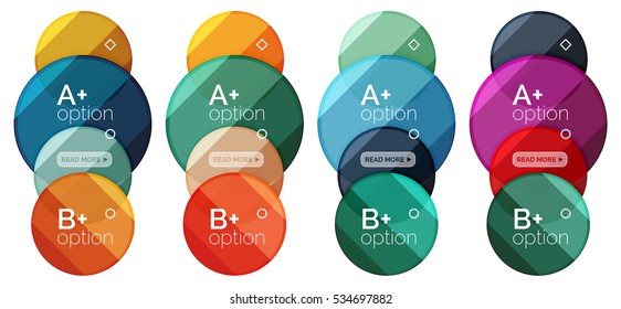 Set of round option diagram template for your data or info. Vector illustration - geometric shapes with options elements for business background, numbered banners, graphic website