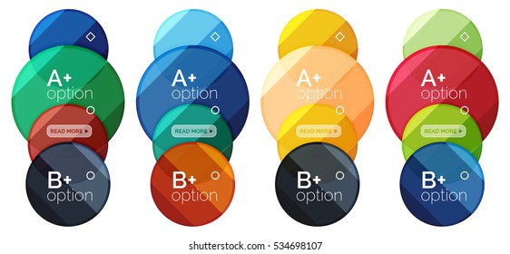 Set of round option diagram template for your data or info. Vector illustration - geometric shapes with options elements for business background, numbered banners, graphic website