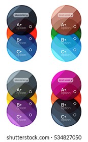 Set of round option diagram template for your data or info. Vector illustration - geometric shapes with options elements for business background, numbered banners, graphic website