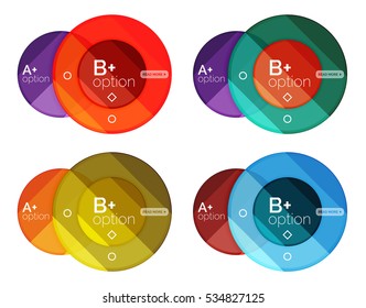 Set of round option diagram template for your data or info. Vector illustration - geometric shapes with options elements for business background, numbered banners, graphic website
